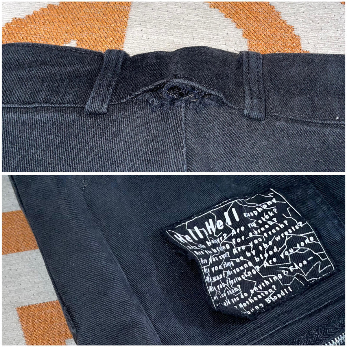 Hellohell 00s Patched Alt/Goth Zip Cargo Pants 32x32