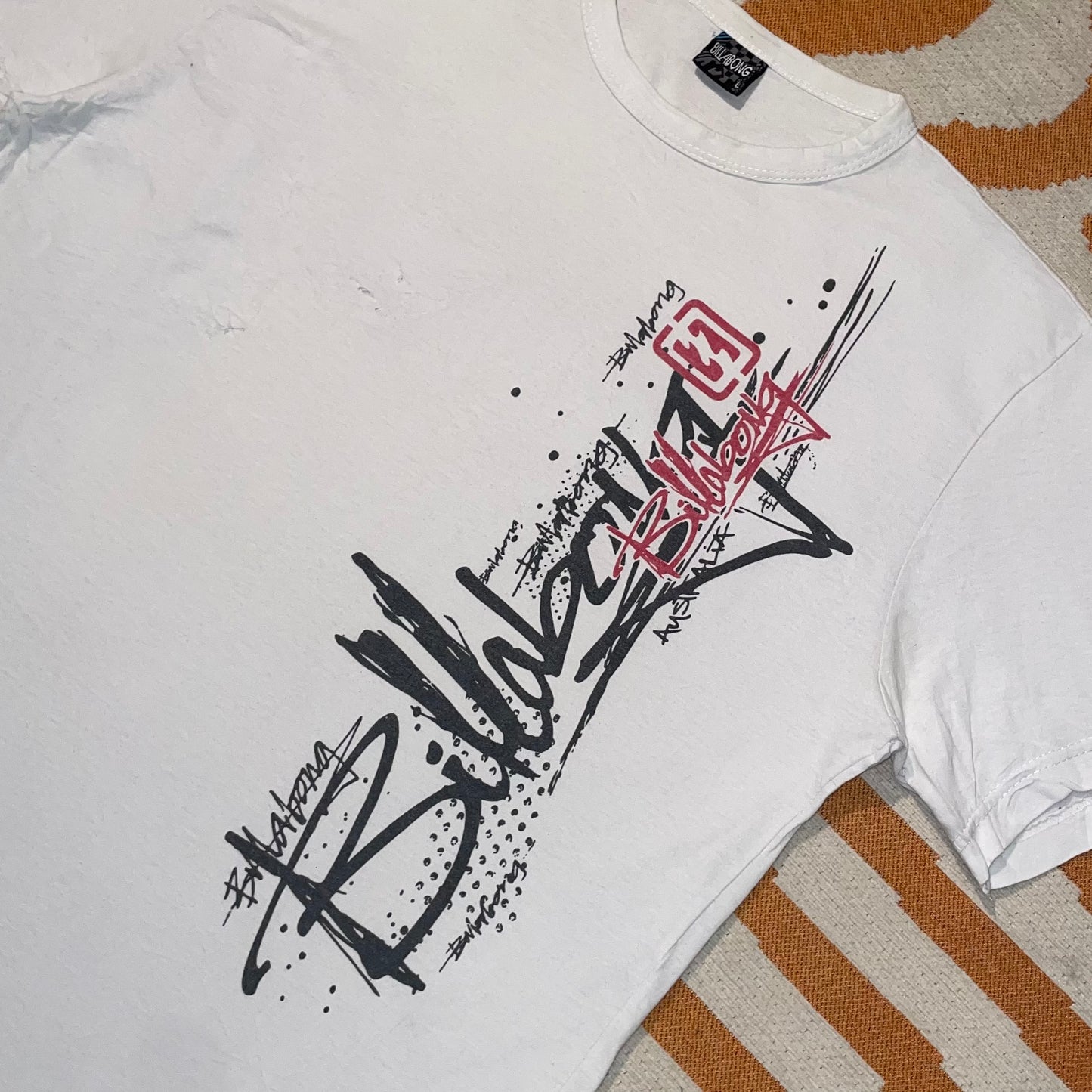 Billabong Surf 00s Printed White T-Shirt L