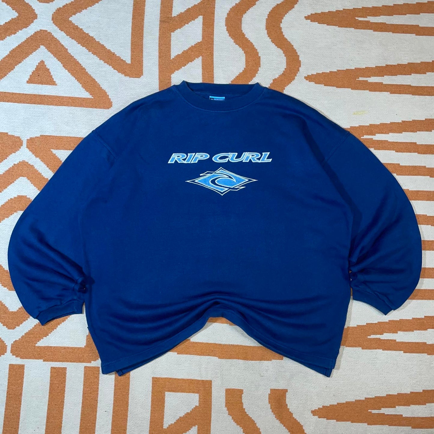 Rip Curl 90s Embroidered Logo Blue Sweatshirt XL
