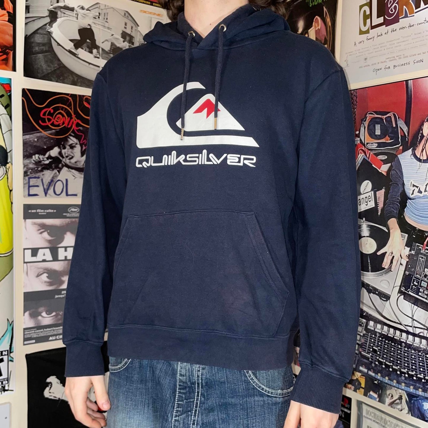 Quiksilver 10s Graphic Logo Black Hoodie XS