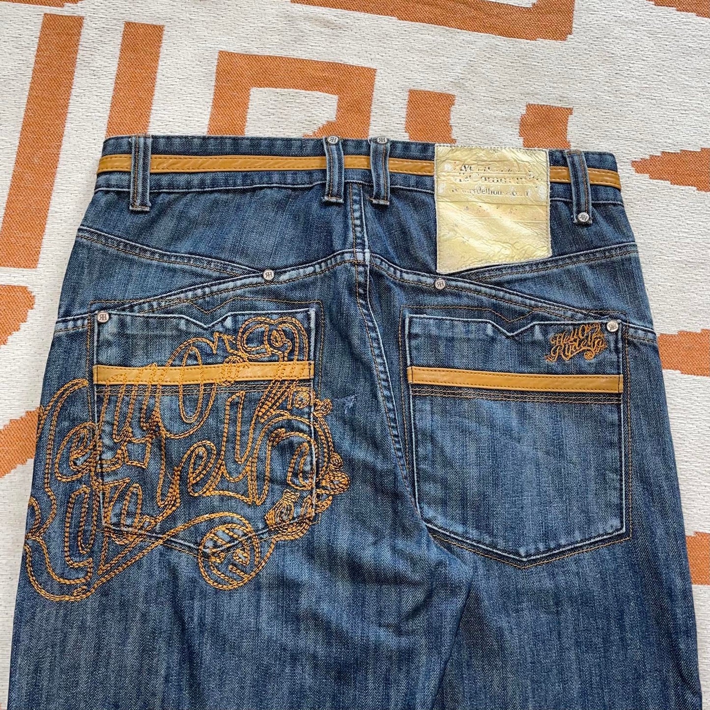 Rydel Gear 00s Embroidered Baggy Jeans 34x34