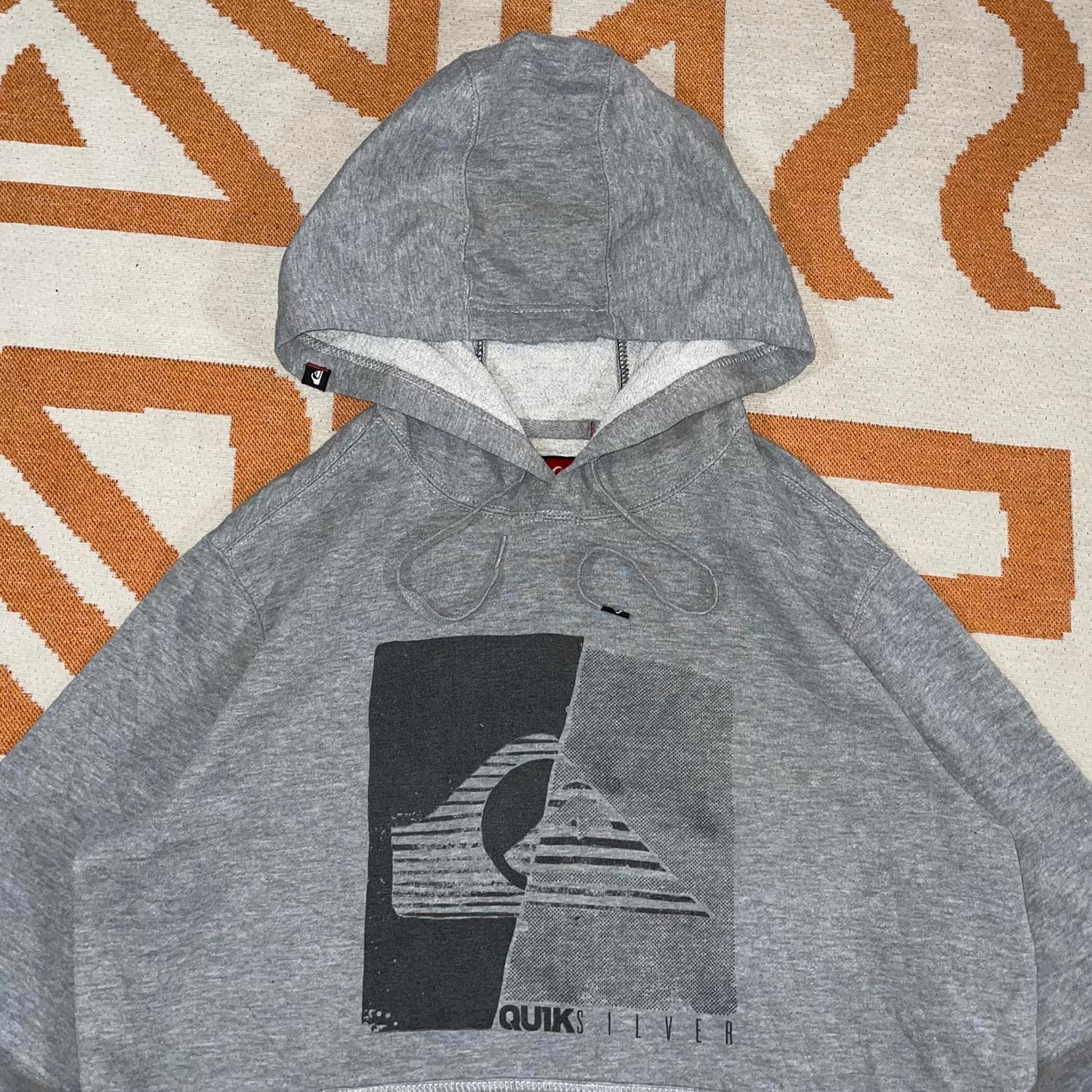 Quiksilver 00s Surf Logo Print Hoodie S