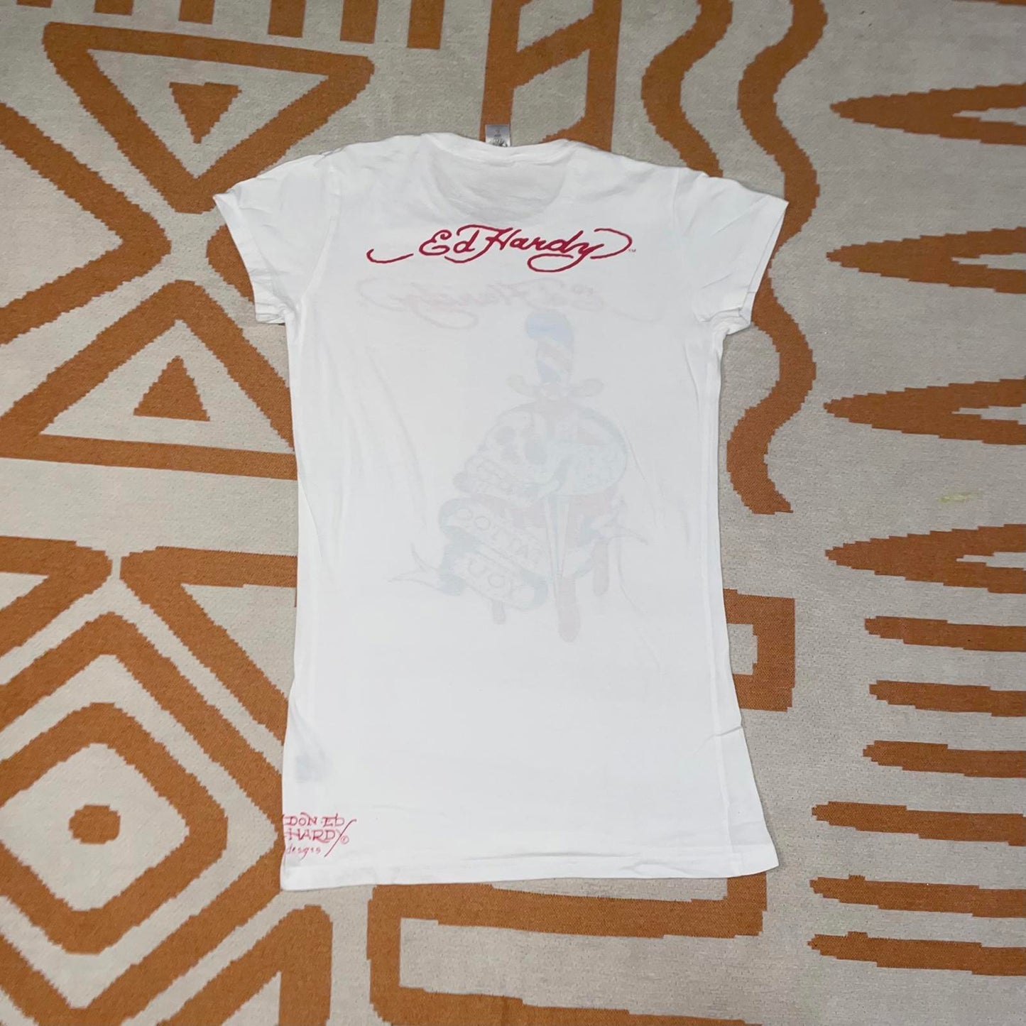 Ed Hardy 00s Embellished Skull T-Shirt L