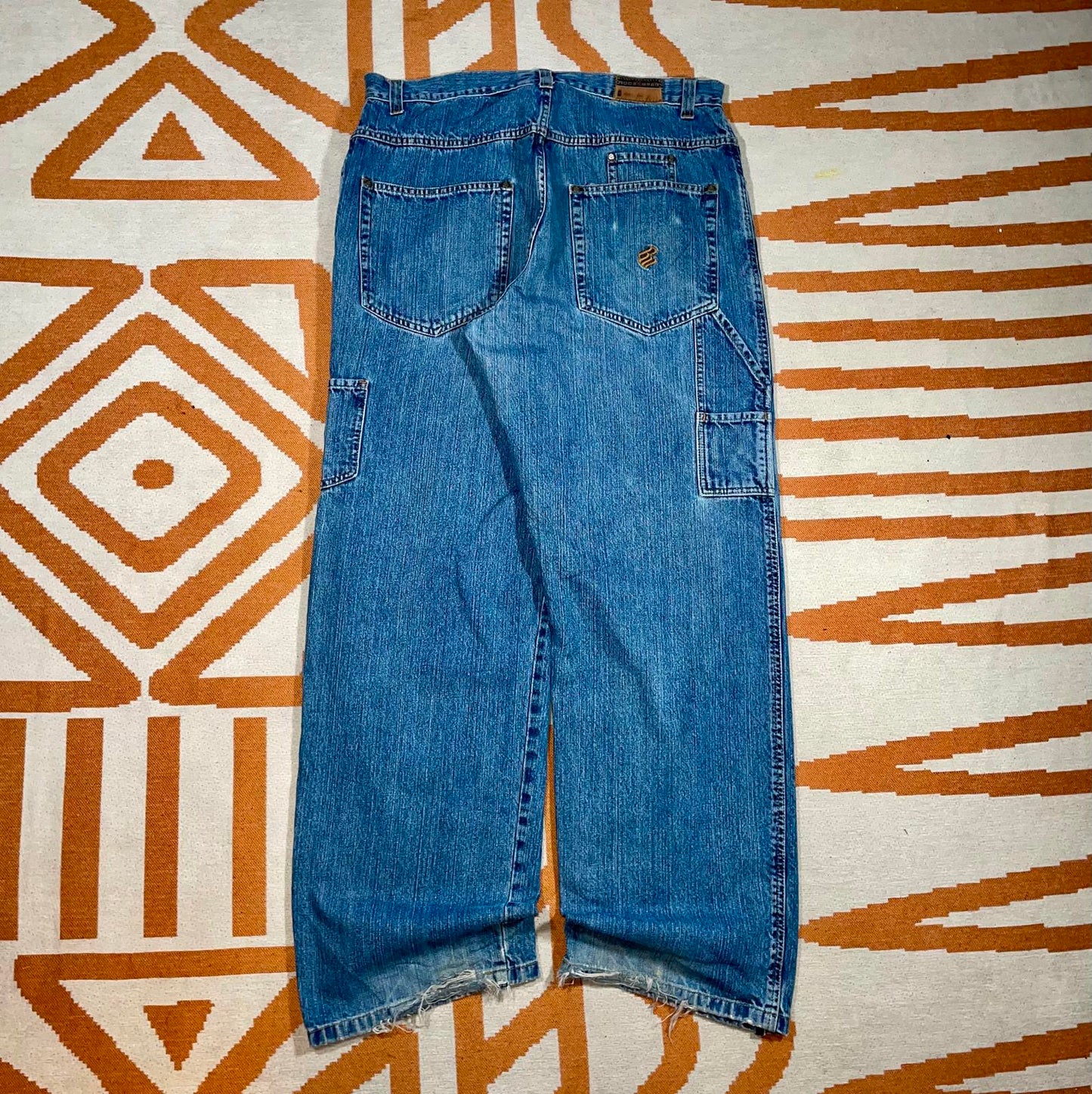 Rocawear 00s Embroidered Baggy Blue Jeans 36x34