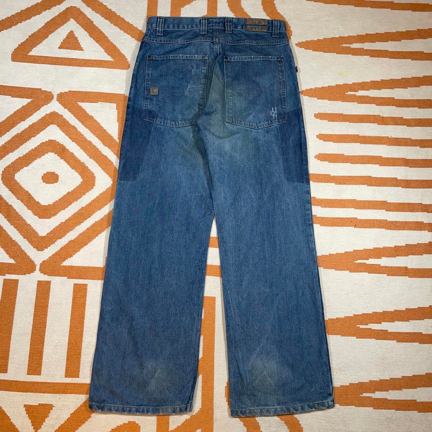 Caffiene 00s Printed Baggy Denim Jeans 32x32