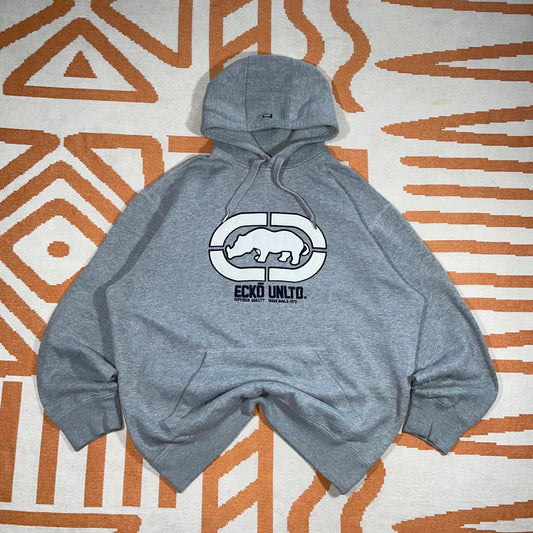 Ecko Unltd. 90s Embroidered Rhino Grey Hoodie XL