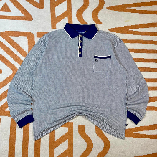 Quiksilver 00s Embroidered Longsleeve Polo M