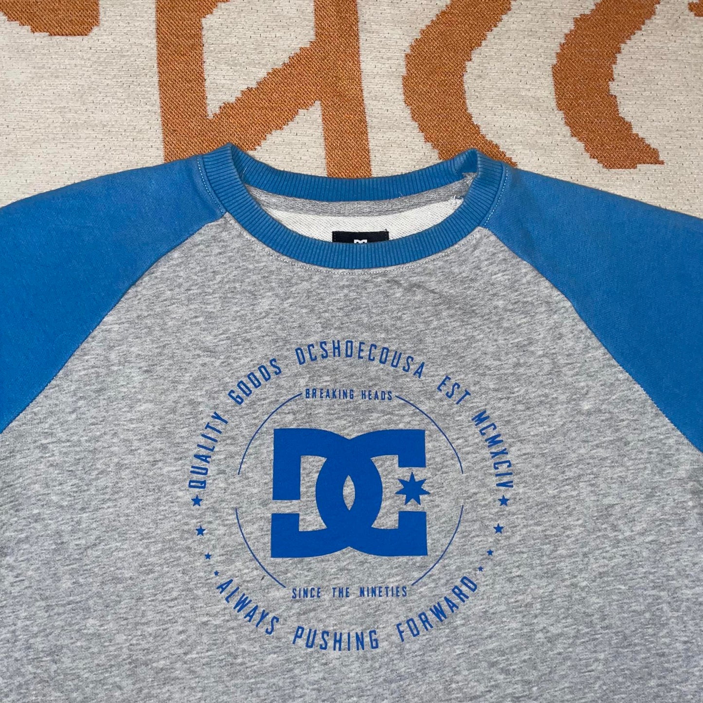 DC 00s Print Blue/Grey Logo Sweatshirt M