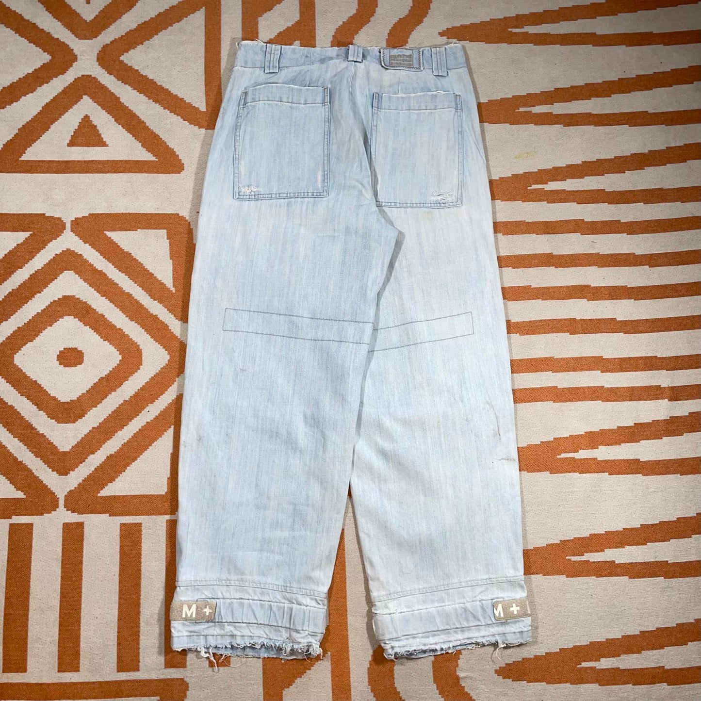 Marithè + Francois Girbaud 00s Velcro Cargo Baggy Denim Jeans 34x32
