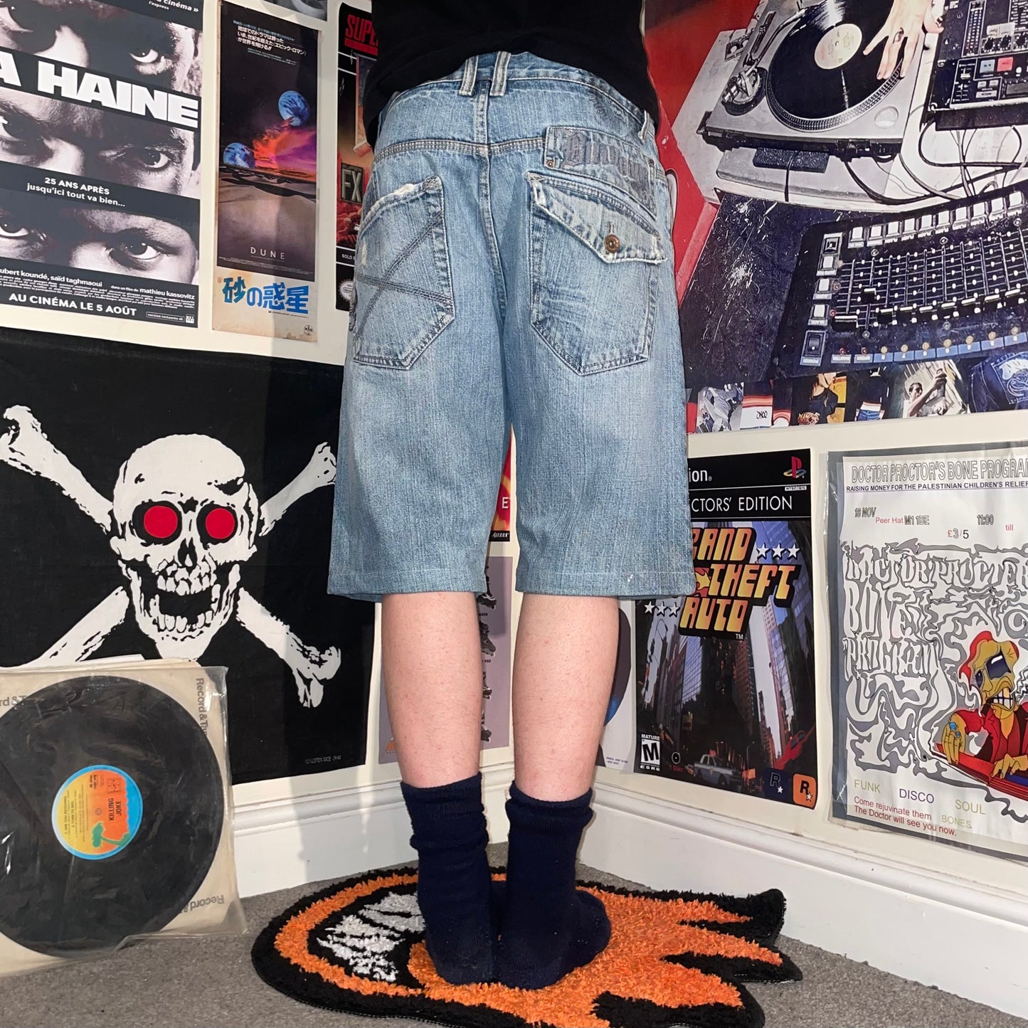 Billabong 00s Embroidered Baggy Jorts 34x11