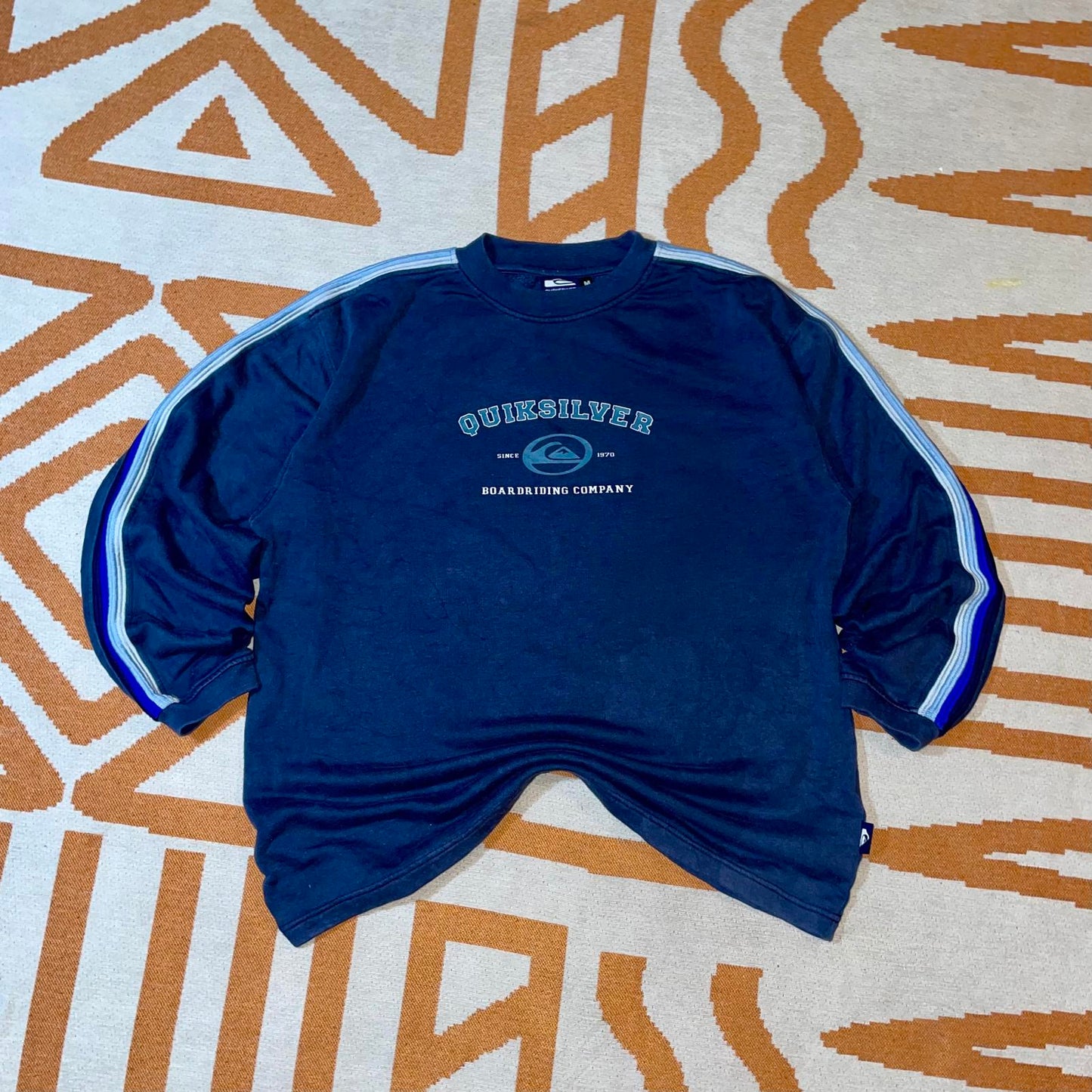 Quiksilver 00s Striped Print Sweatshirt M