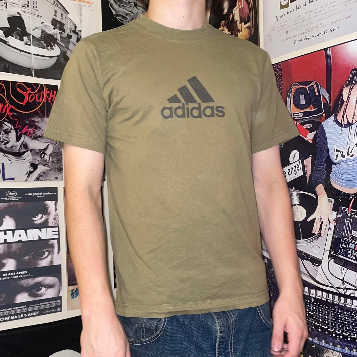 Adidas 90s Khaki Print T-Shirt L