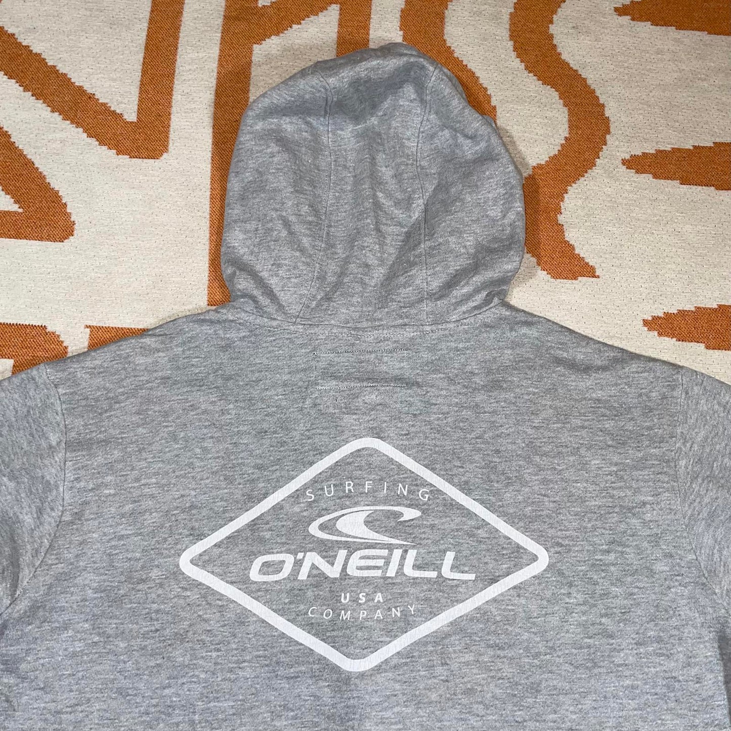 O’Neill 00s Graphic Surf Zip Grey Hoodie L