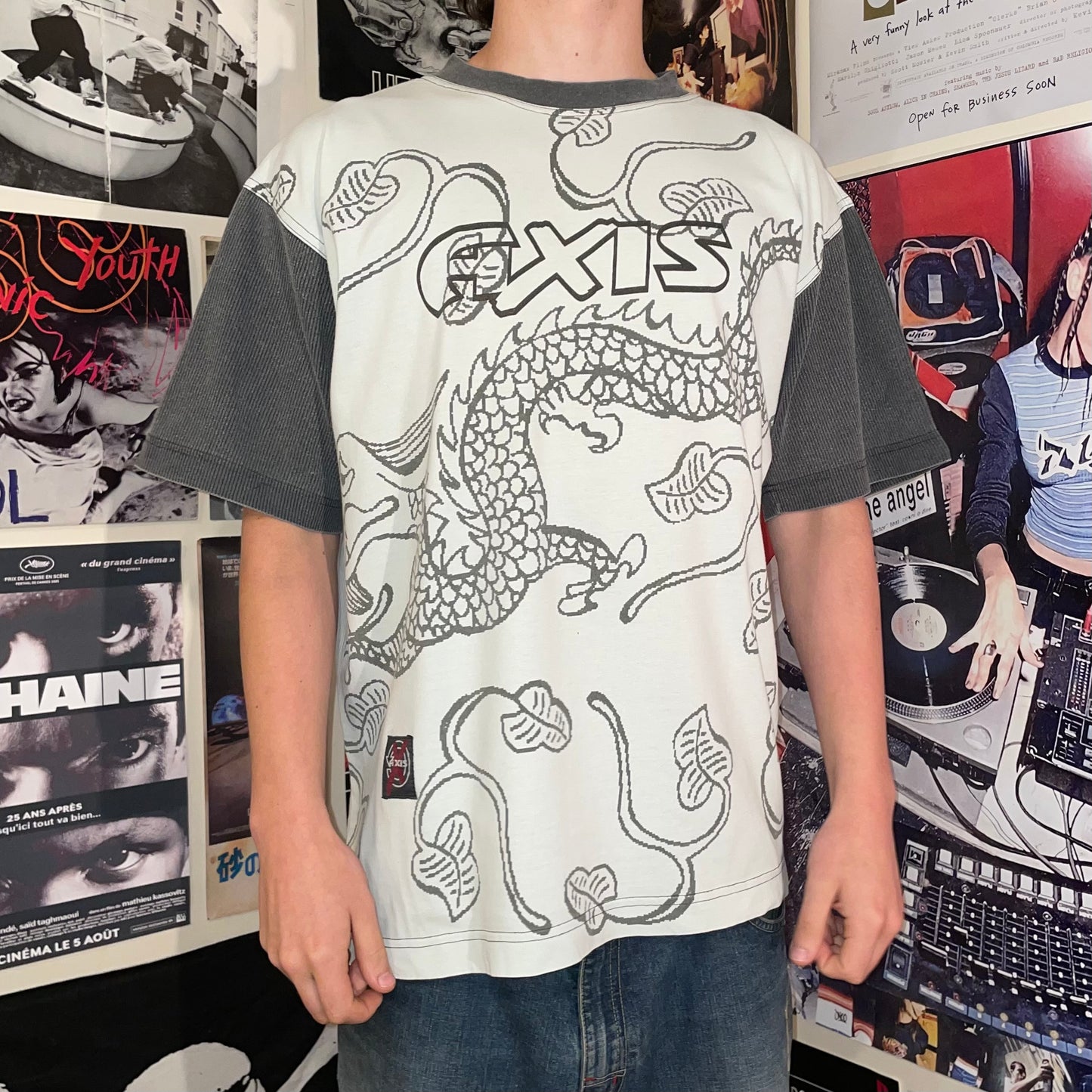 Axis Surf 00s Dragon Pattern T-Shirt L