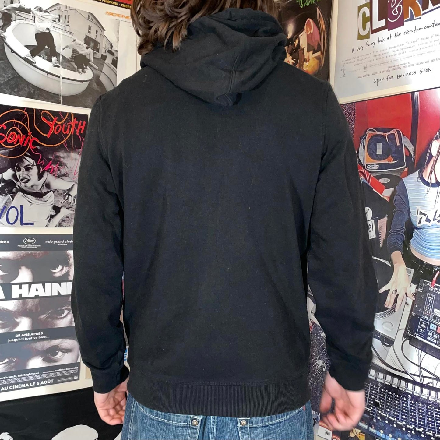 O’Neill 00s Embroidered Mountain Black Hoodie S