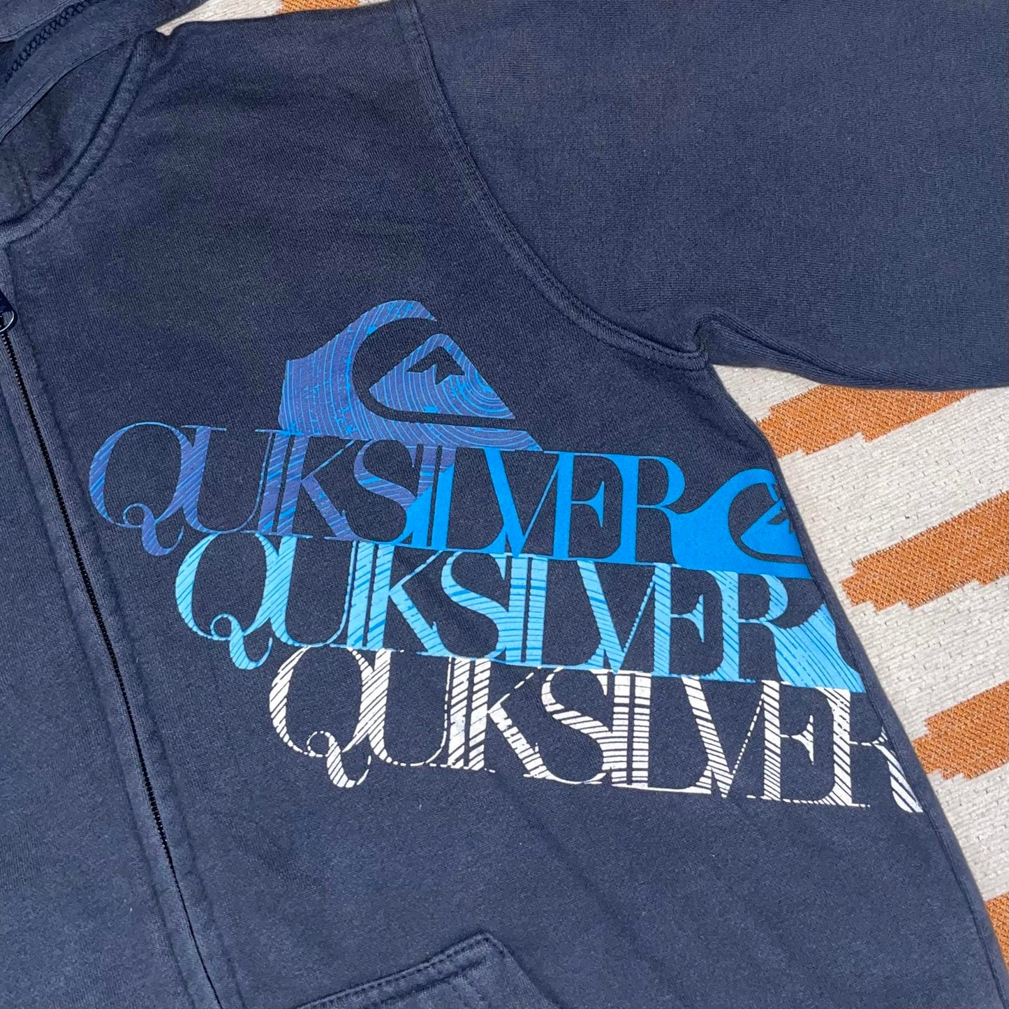 Quiksilver 00s Graphic Zip Hoodie S