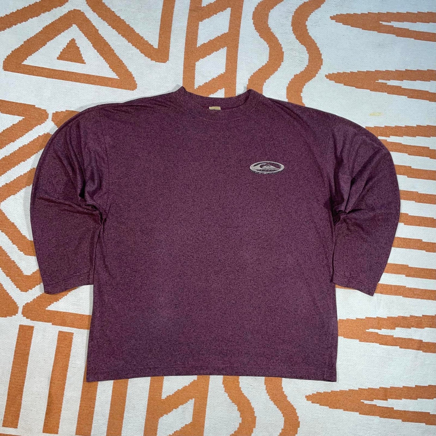 Quiksilver 90s Dragon Graphic Surf Burgundy Longsleeve T-Shirt M
