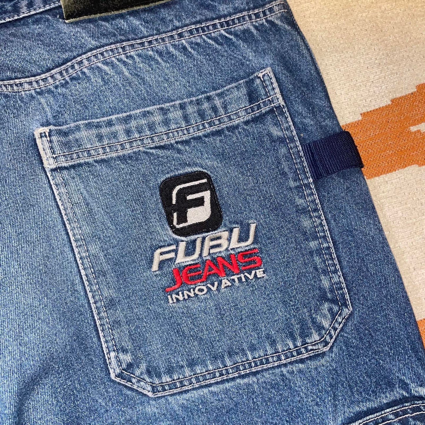 FUBU 90s Baggy Embroidered Jeans 42x34