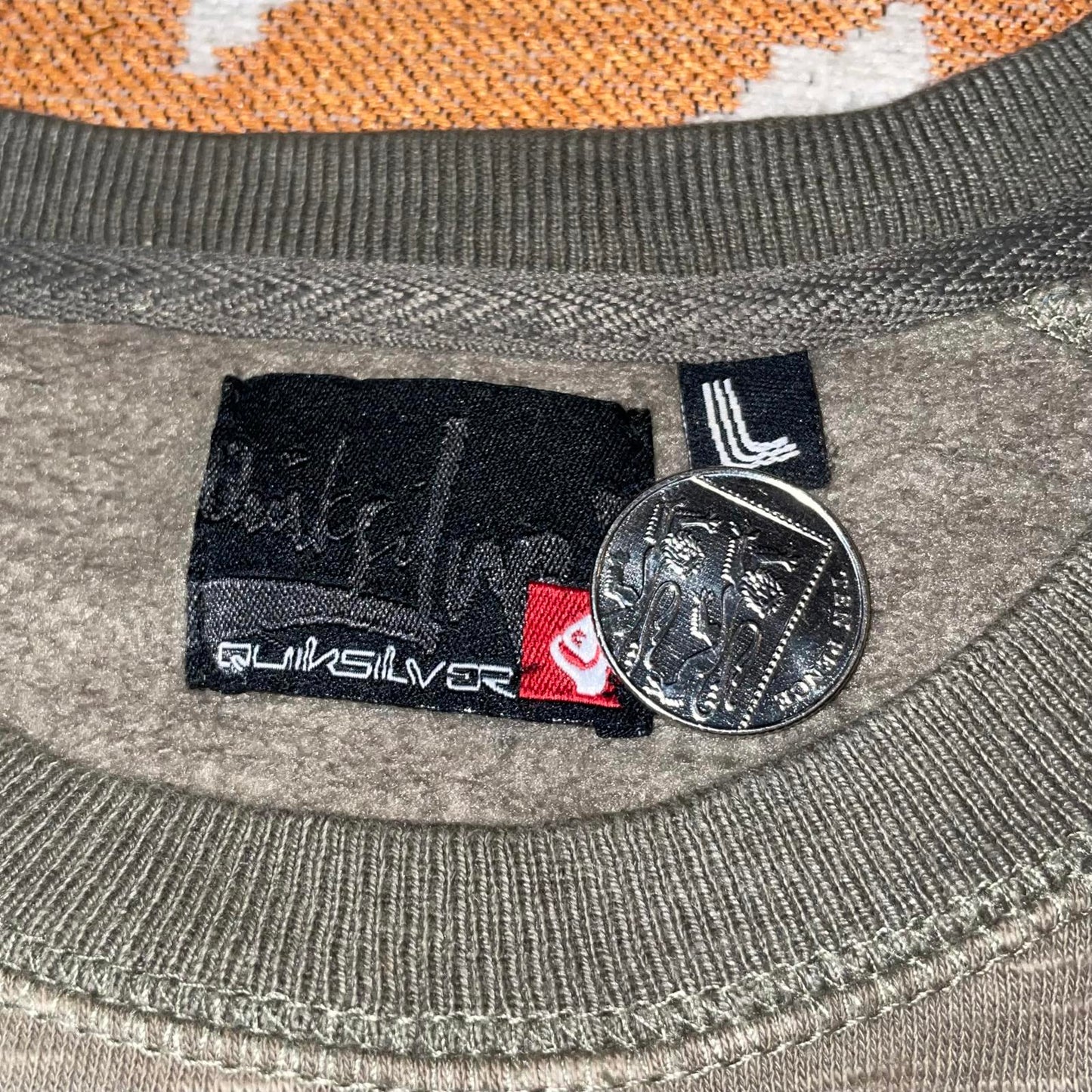 Quiksilver 00s Embroidered/Patched Sweatshirt L