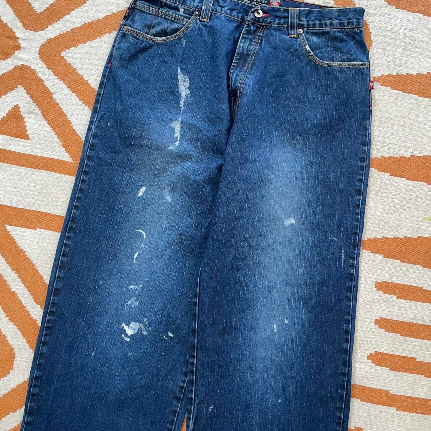 Johnny Blaze 90s Baggy Embroidered Jeans 36x34