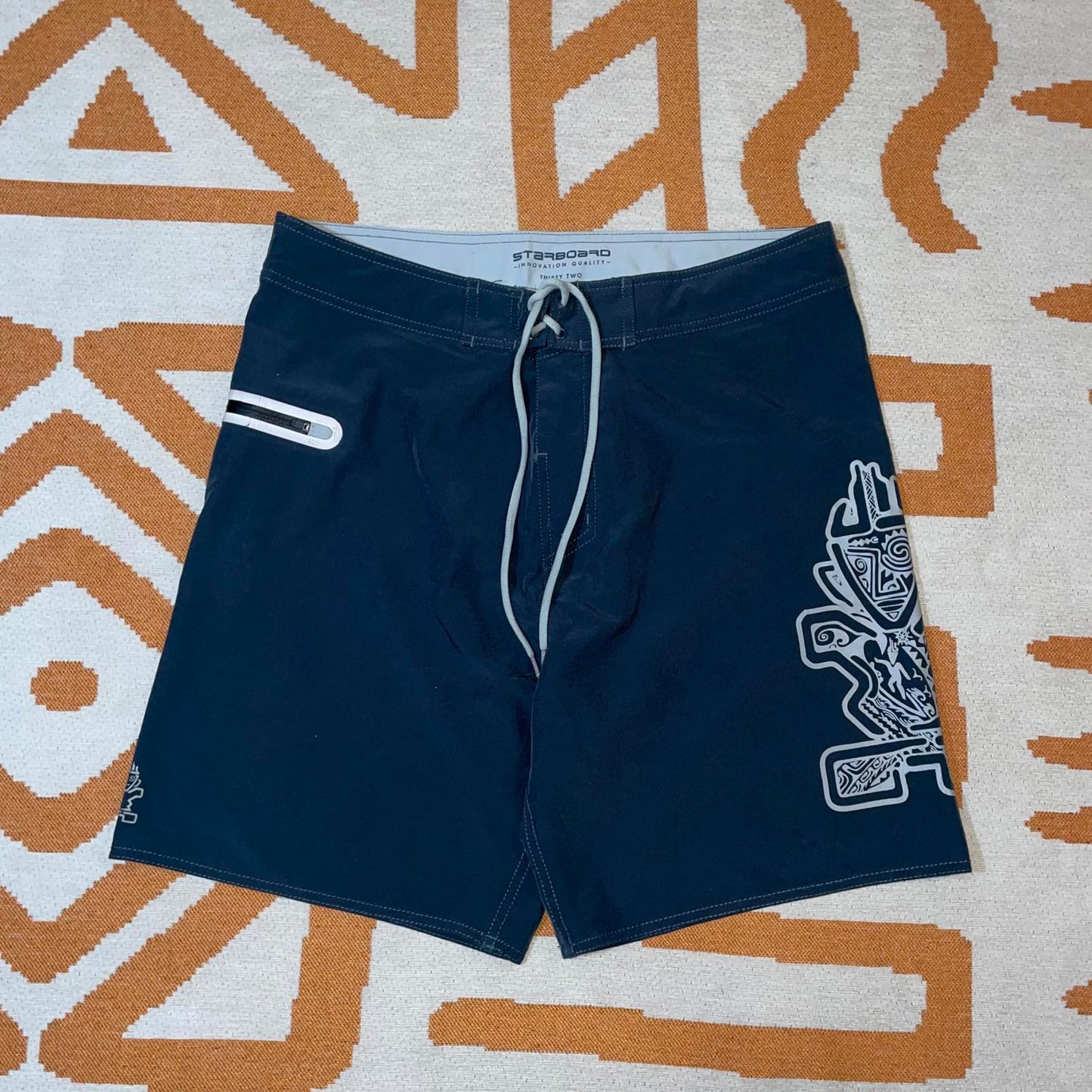 Starboard 00s Tribal Print Swim Shorts L