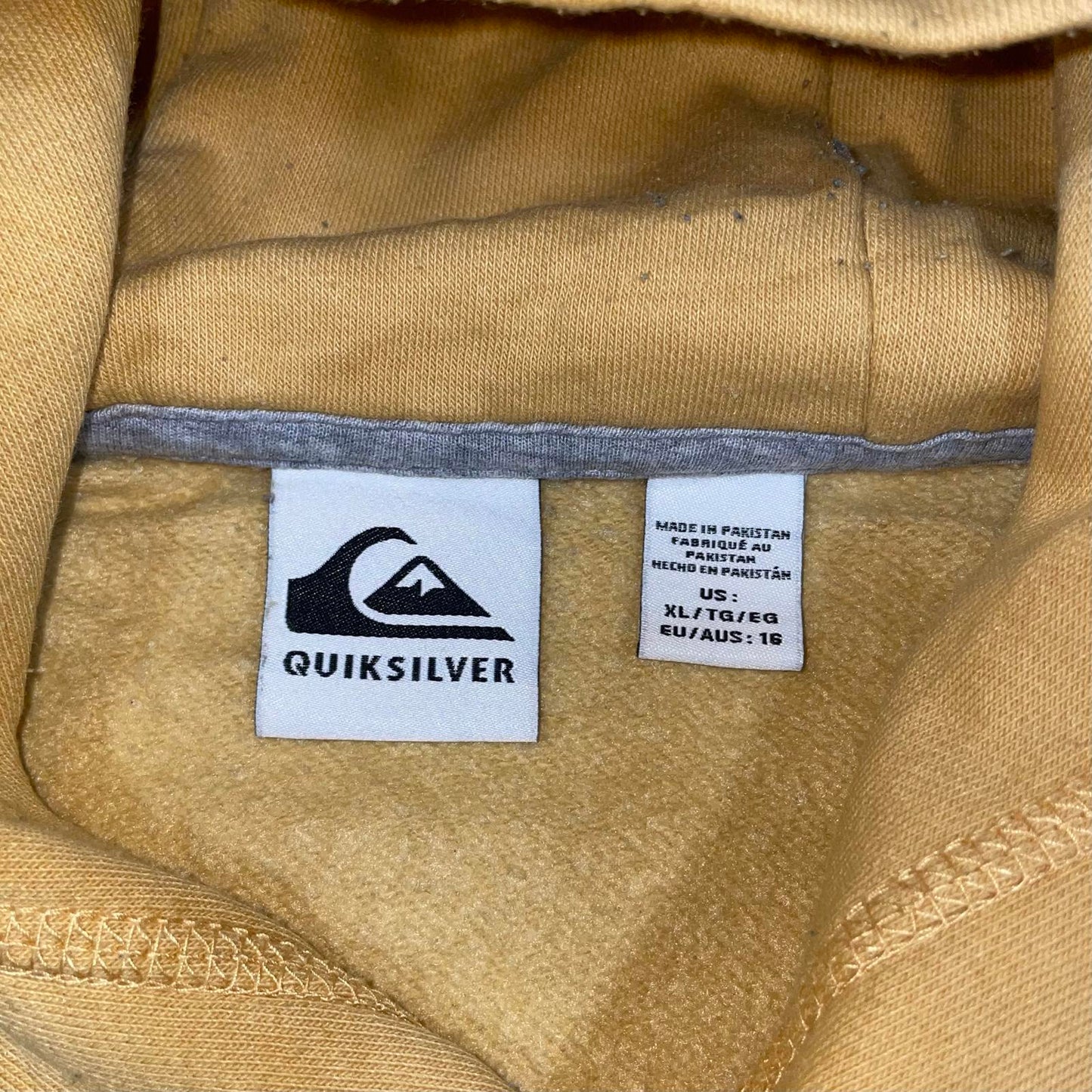 Quiksilver 10s Logo Print Yellow Hoodie XL/16