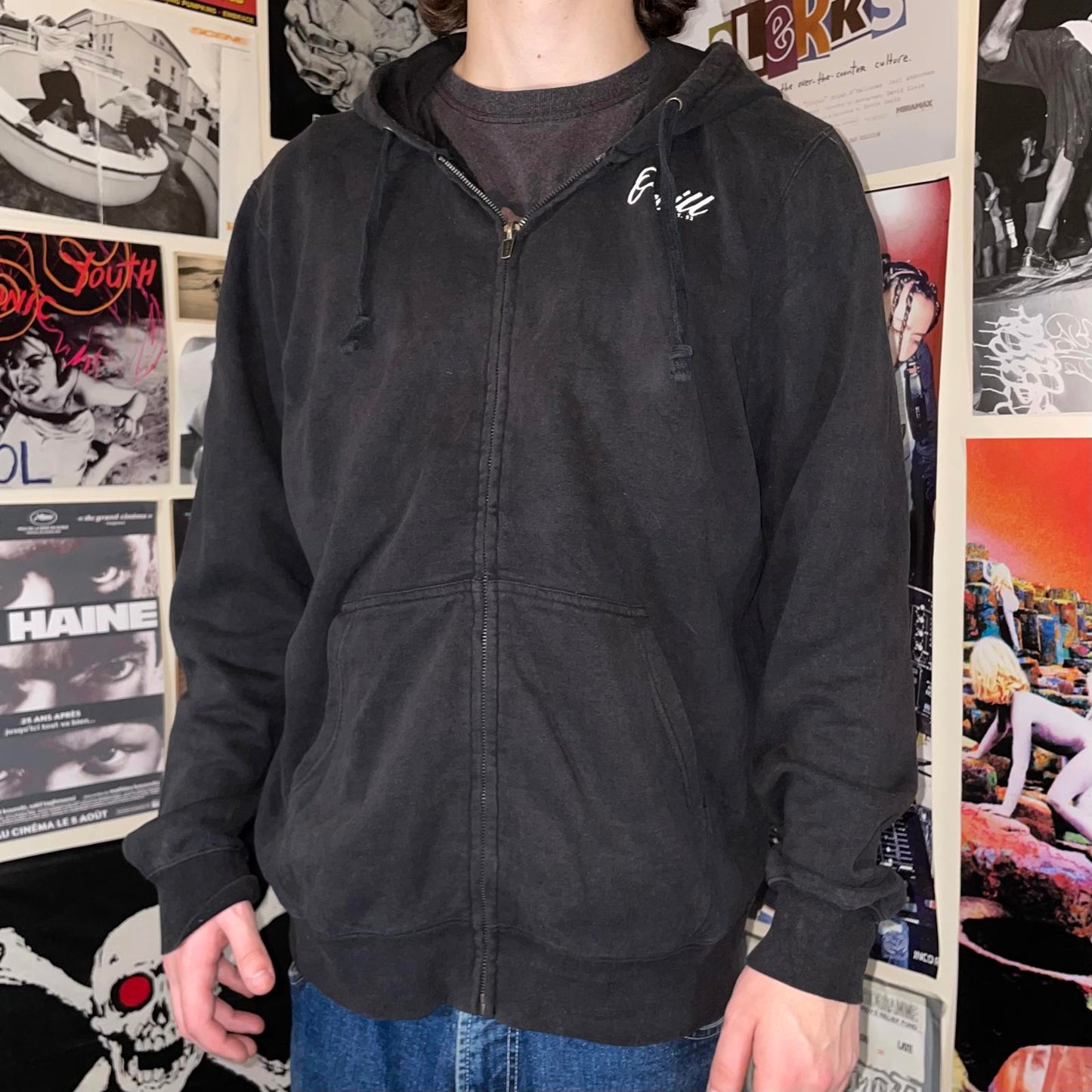 O’Neill 00s Zip Graphic Surf Hoodie M