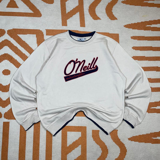 O’Neill 00s Embroidered Surf Cream Sweatshirt S