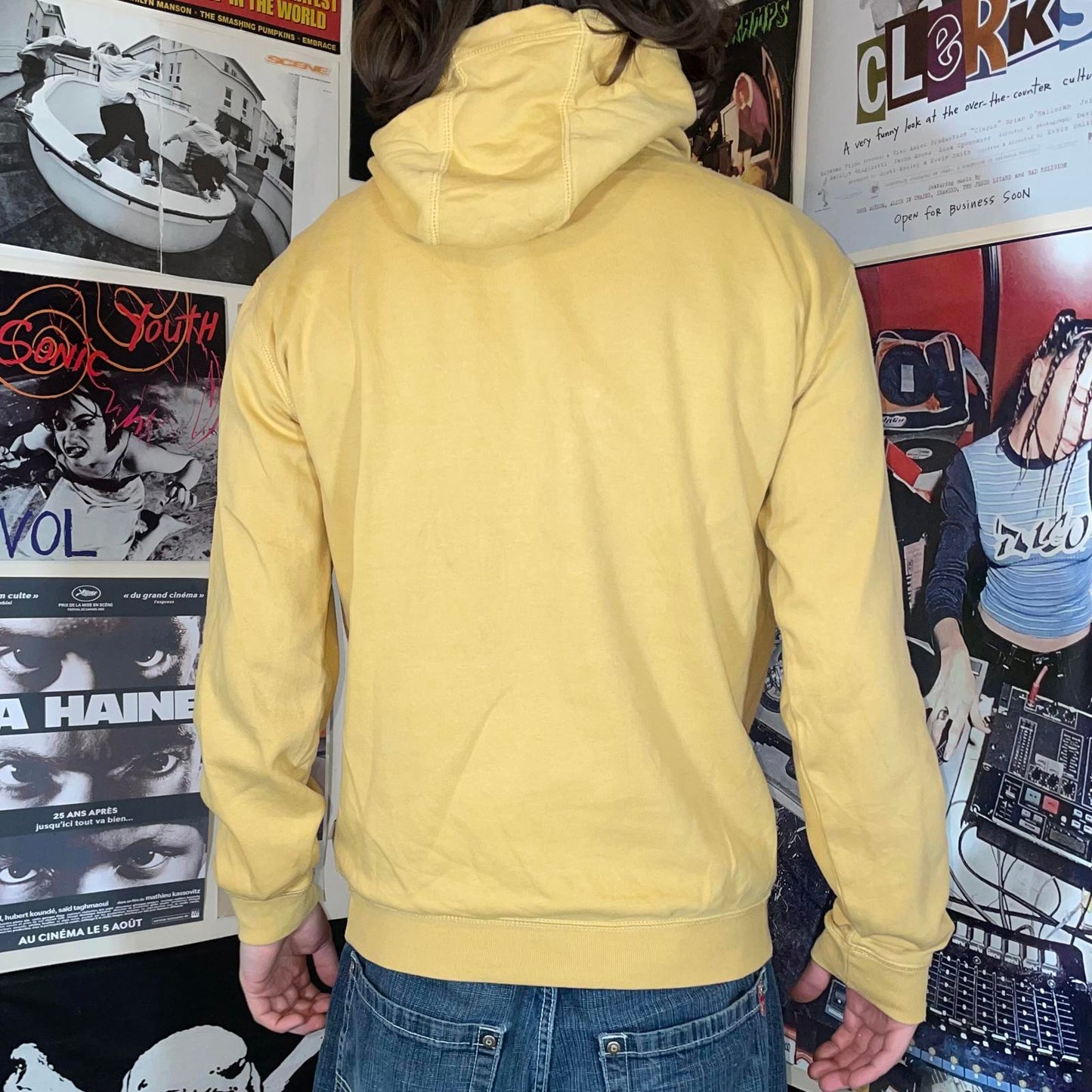 Quiksilver 10s Logo Print Yellow Hoodie XL/16