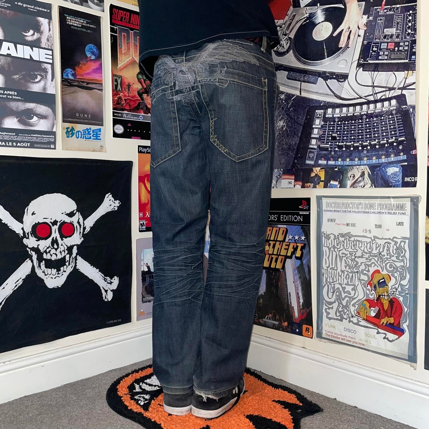 Ross Carra 90s Embroidered Owl Jeans 36x30