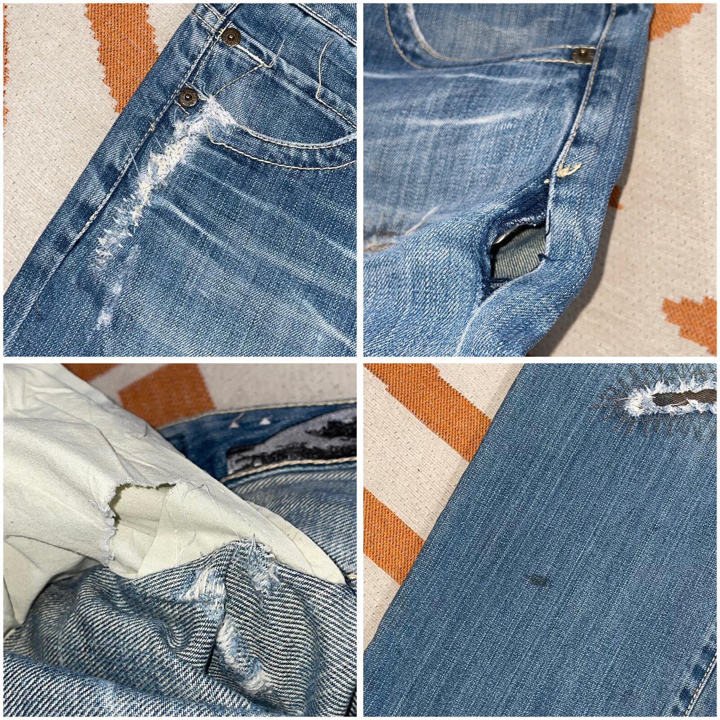 Osaka Big Train 00s Embroidered Japanese Loose Jeans 34x32