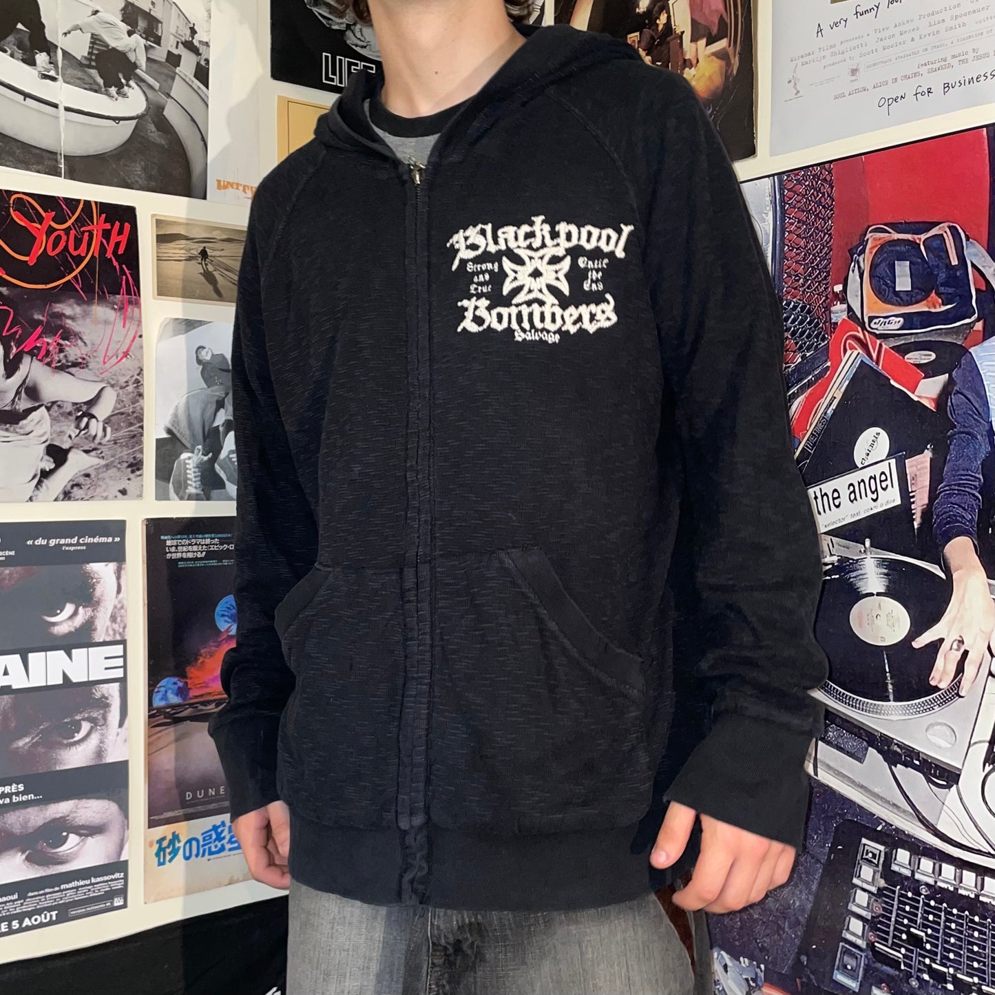 Salvage 00s Bombers Embroidered Zip Hoodie XL