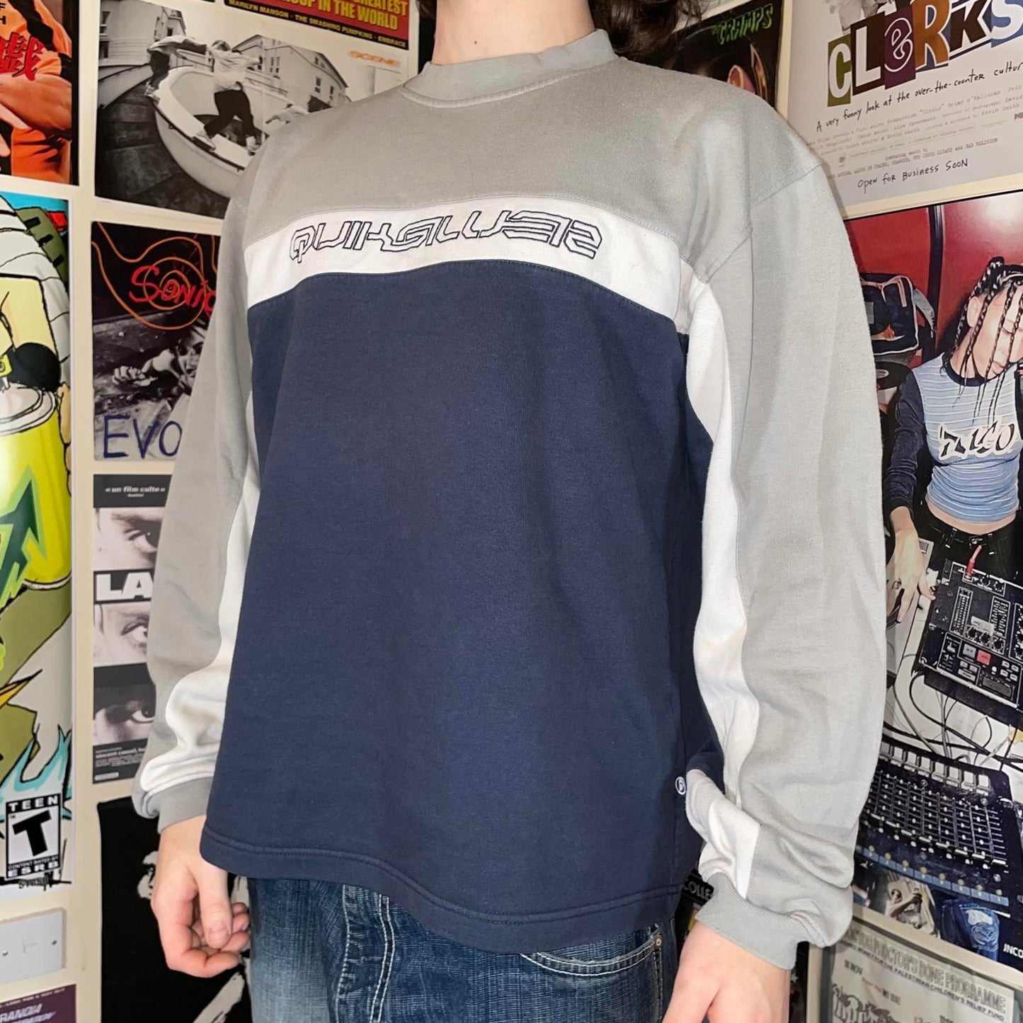 Quiksilver 90s Panelled Embroidered Sweatshirt L