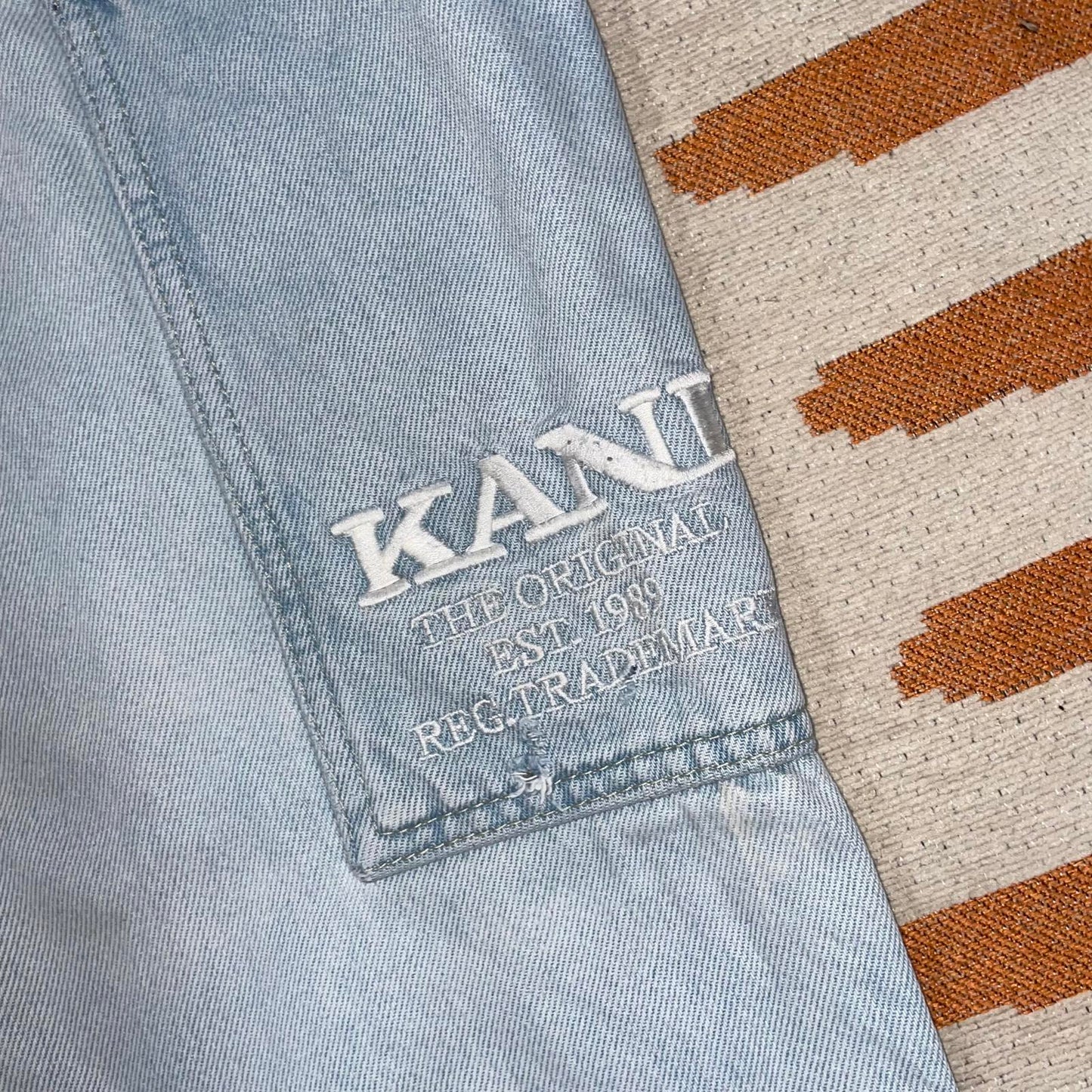 Karl Kani 00s Embroidered Light Blue Denim Jeans 34x33