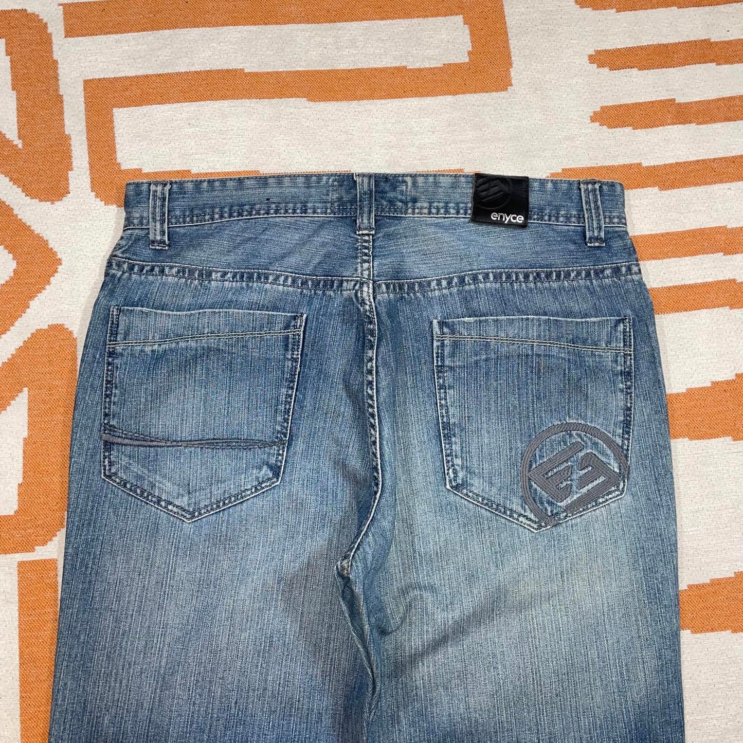 Enyce 00s Embroidered Blue Denim Jeans 36x34