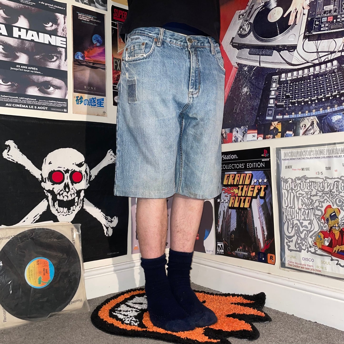 Billabong 00s Embroidered Baggy Jorts 34x11