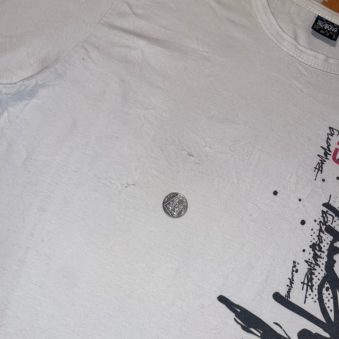 Billabong Surf 00s Printed White T-Shirt L