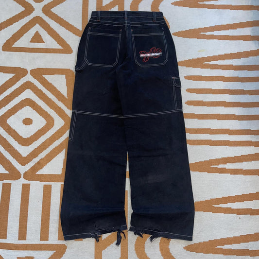 Campus 00s Embroidered ‘AC-WEAR’ Black Trousers 28x33