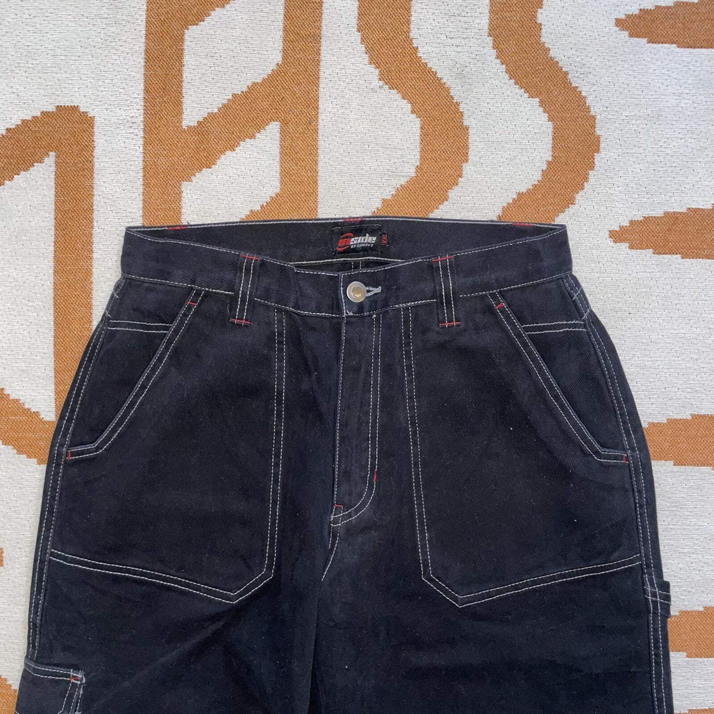 Campus 00s Embroidered ‘AC-WEAR’ Black Trousers 28x33