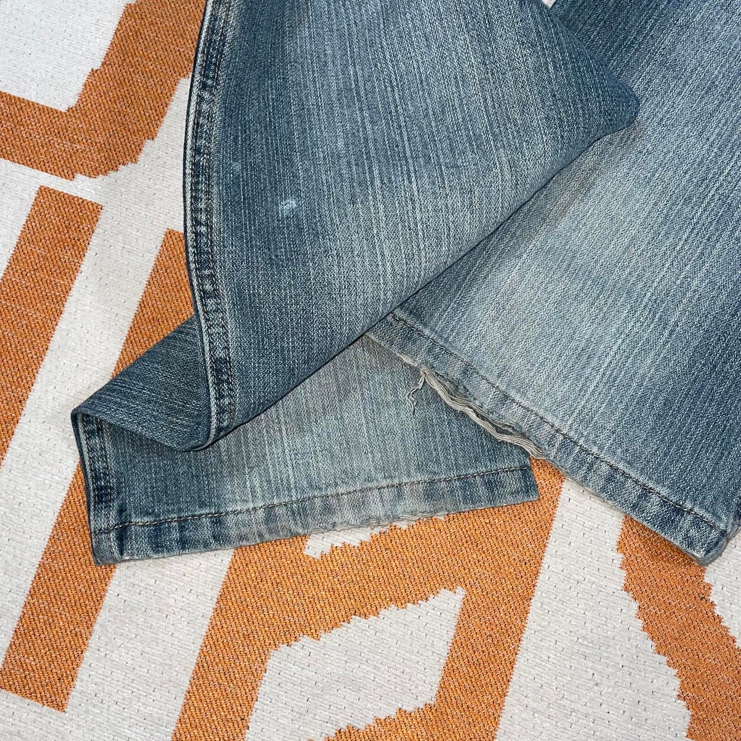 Lucky Star 00s Striped Double Waistband Denim Jeans 30x34