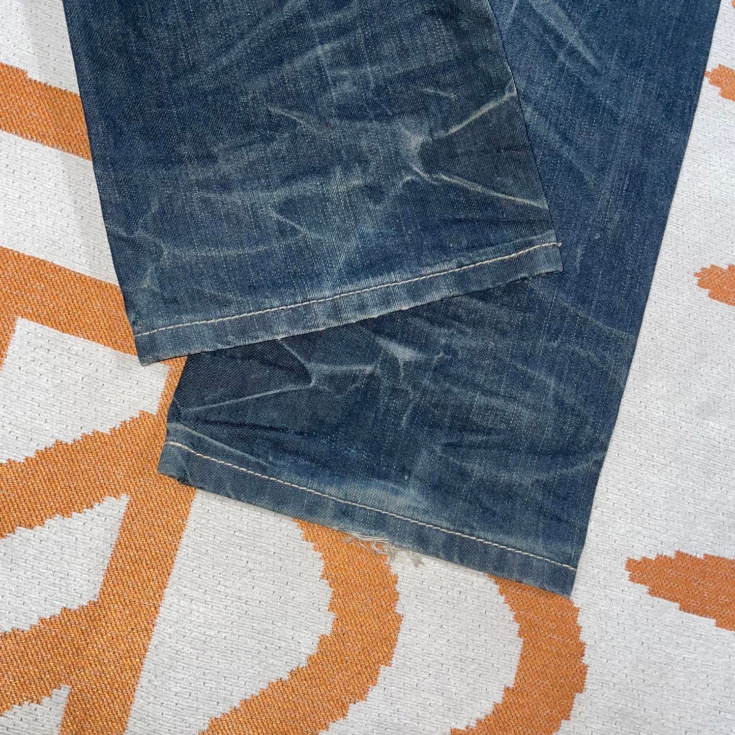 Evisu 00s Printed Contrast-Stitch Red Gull Denim Jeans 32x34