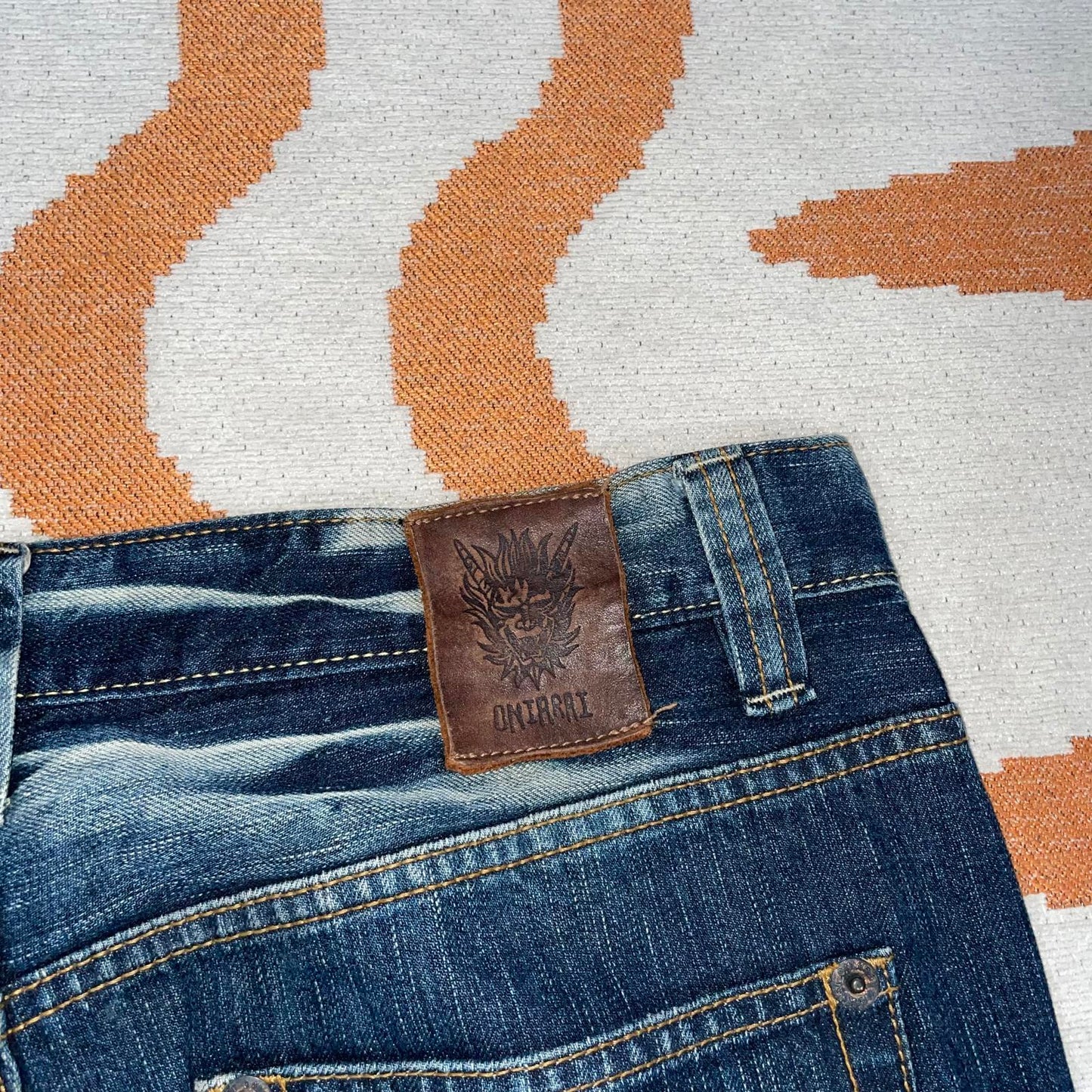Oni Arai Embroidered Japanese Demon Denim Jeans 34x29