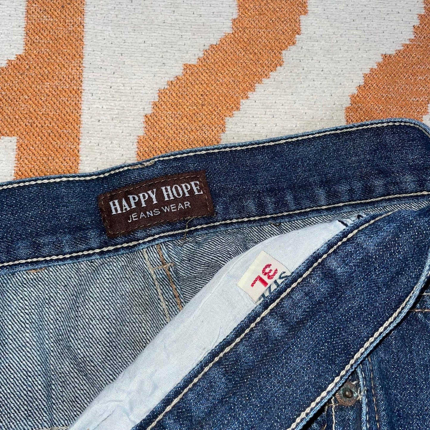 Happy Hope 90s Embroidered/Printed Dragon Baggy Jeans 34x28