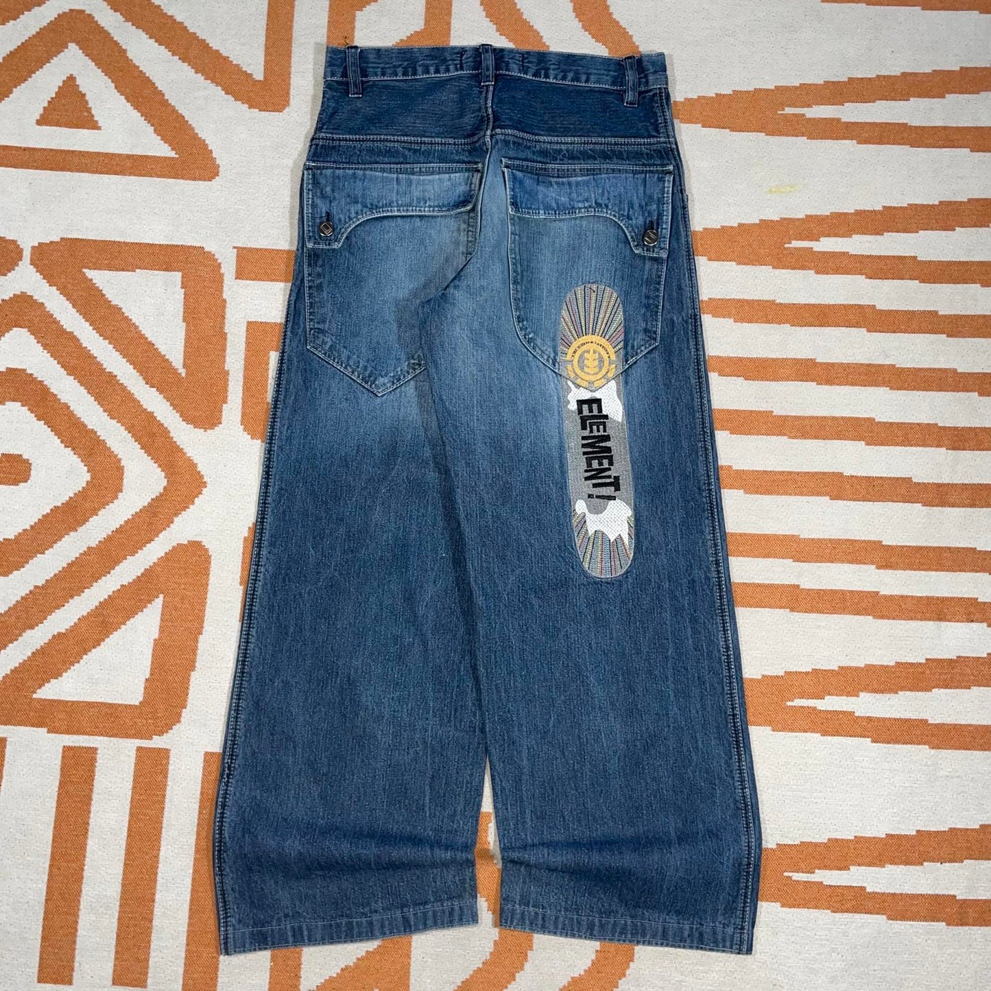 Element 90s Embroidered Snowboard Baggy Jeans 30x29