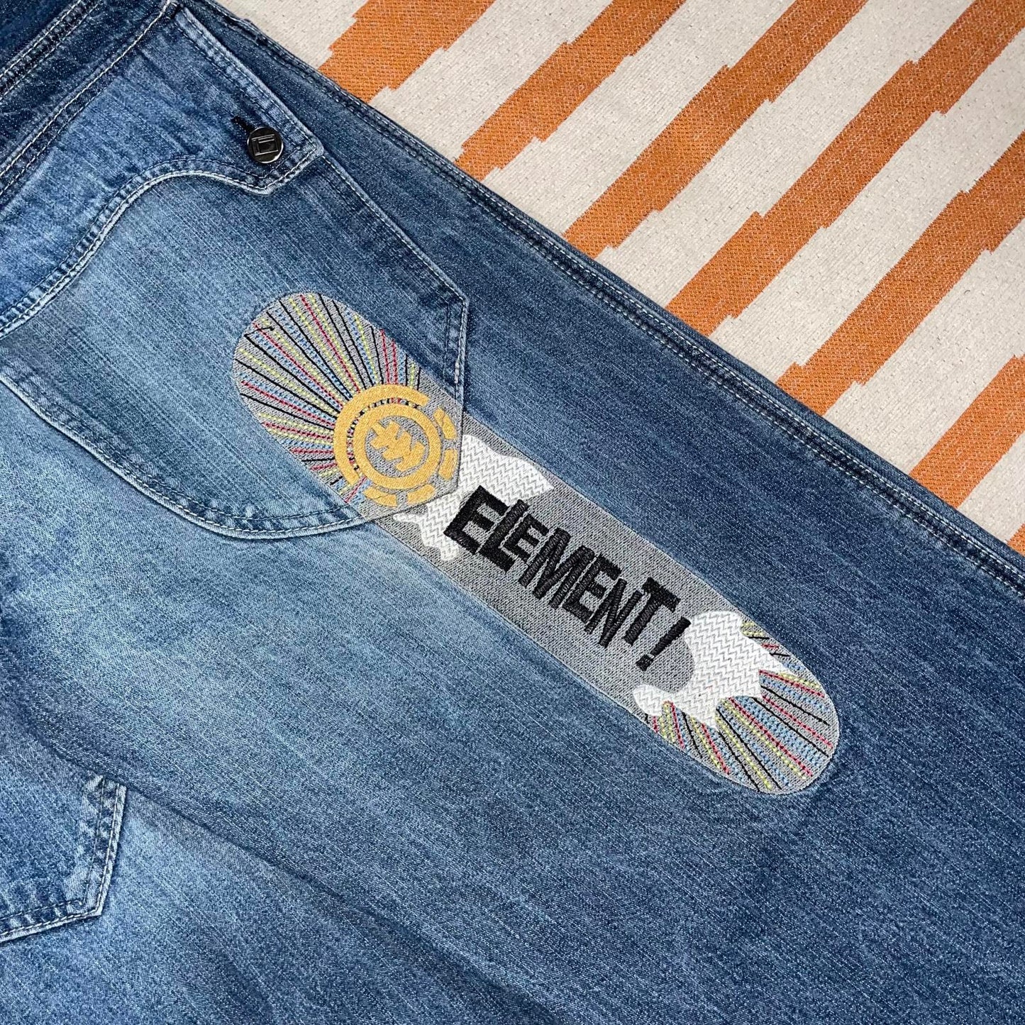 Element 90s Embroidered Snowboard Baggy Jeans 30x29