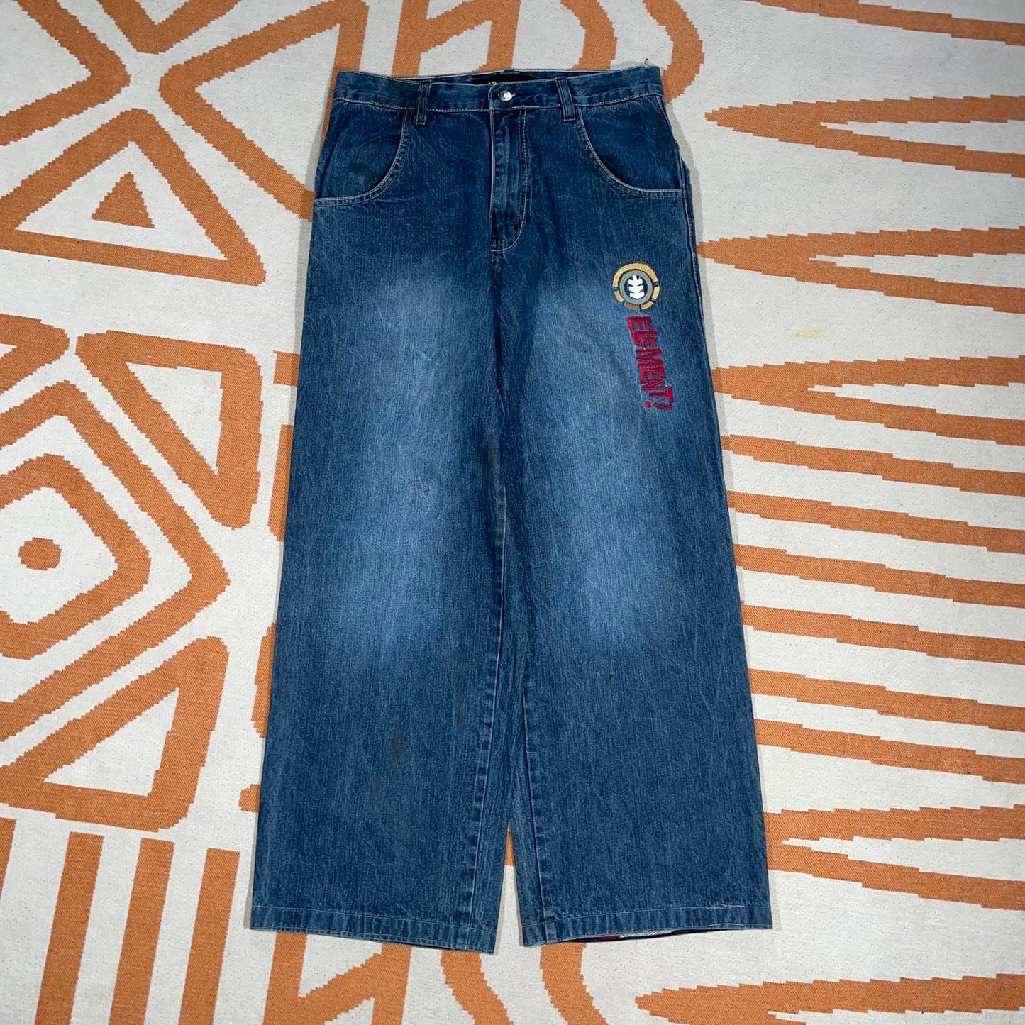Element 90s Embroidered Snowboard Baggy Jeans 30x29
