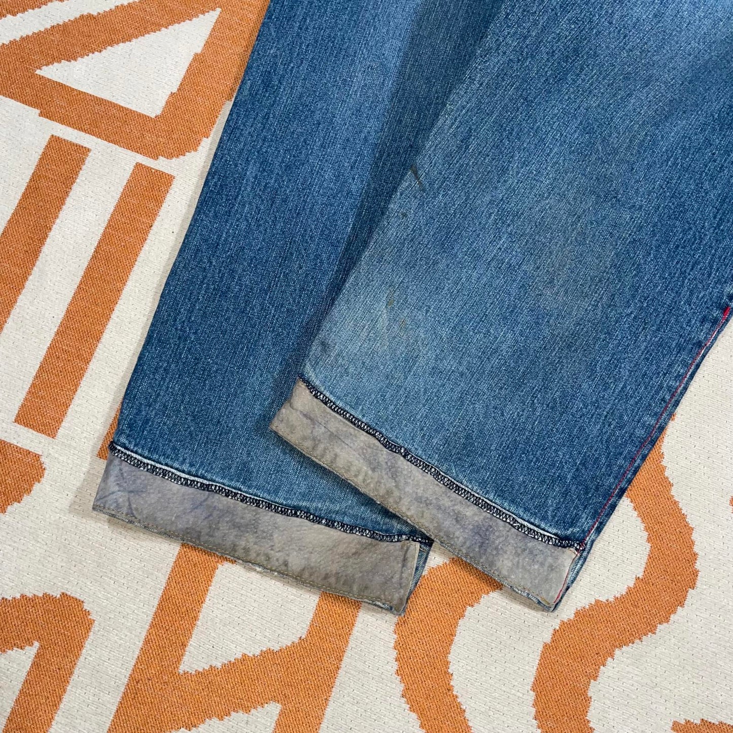Johnny Blaze 00s Suede-Patched Baggy Jeans 40x34
