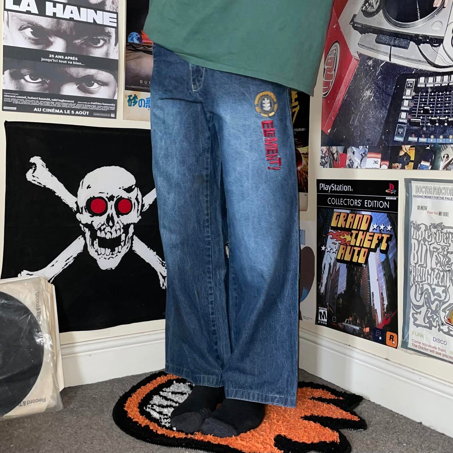 Element 90s Embroidered Snowboard Baggy Jeans 30x29
