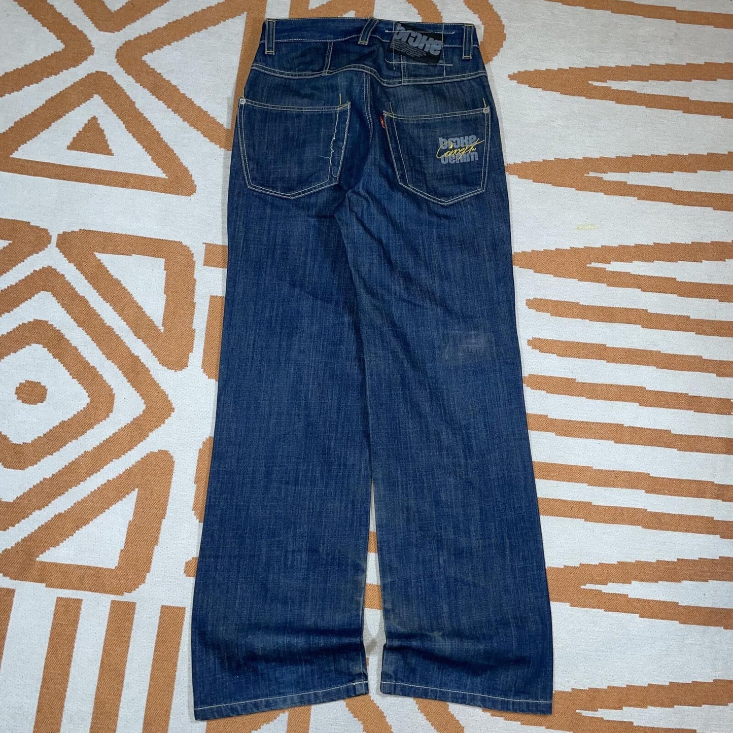 Broke 00s Embroidered ‘Concept’ Loose Denim Jeans 28x32