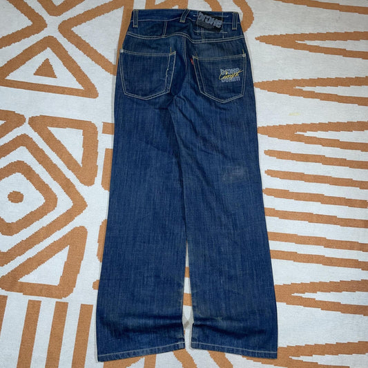 Broke 00s Embroidered ‘Concept’ Loose Denim Jeans 28x32